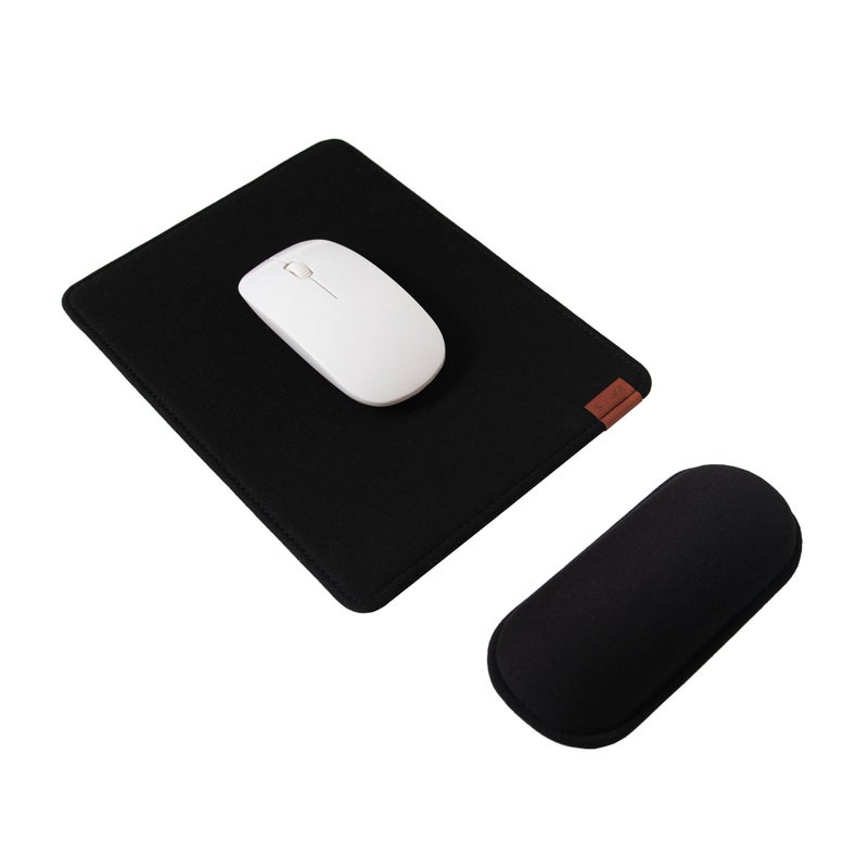 SenseAGE Ergonomic Detachable Mouse Pad with Wrist Rest Support, Adjustable Placement for Pain Relief, Non-Slip Base, for Computer & Laptop, Office Desk Accessories, 9.7 x 7.3 in (Black) - Image 1